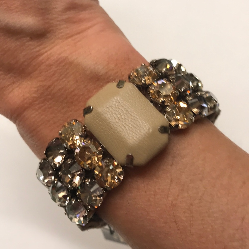 NWT Leather and Rhinestone Bracelet